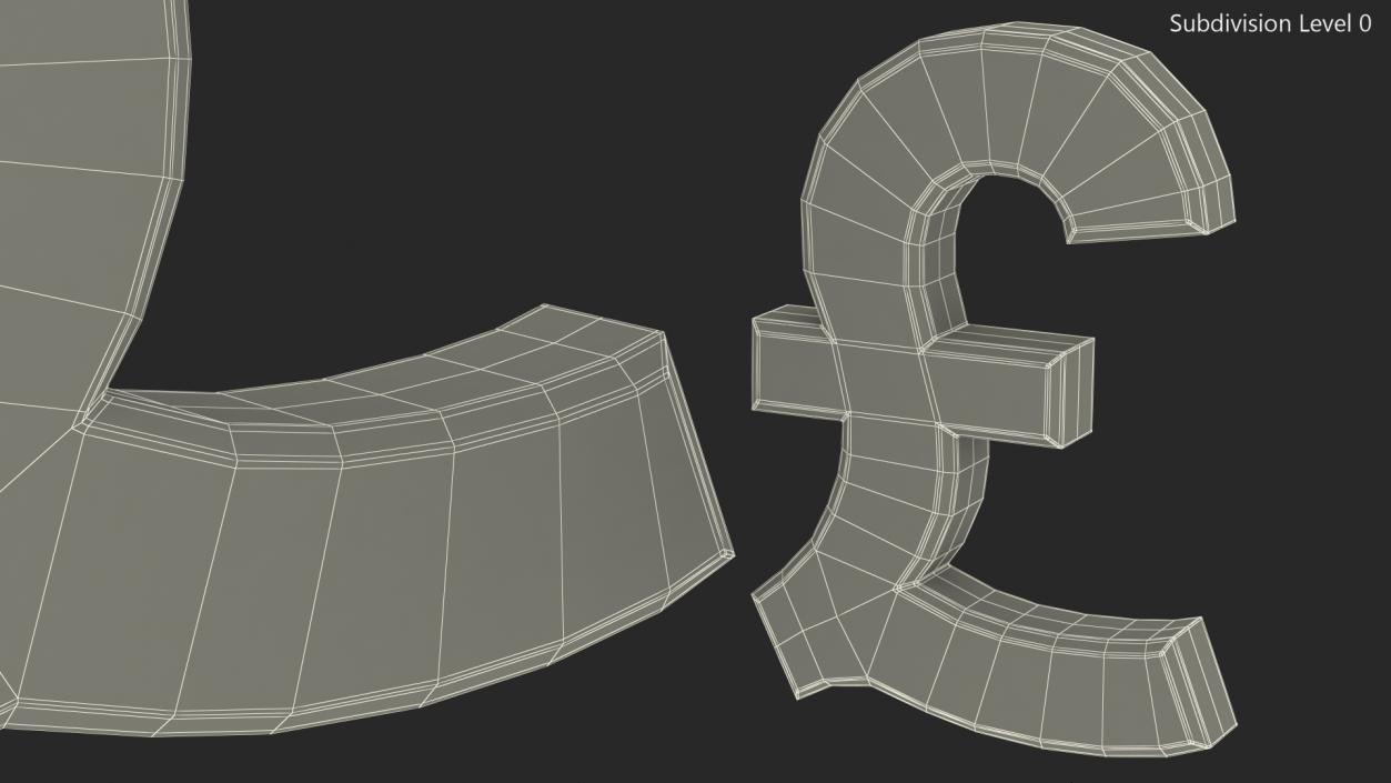 UK Pound Currency Symbol Plastic 3D