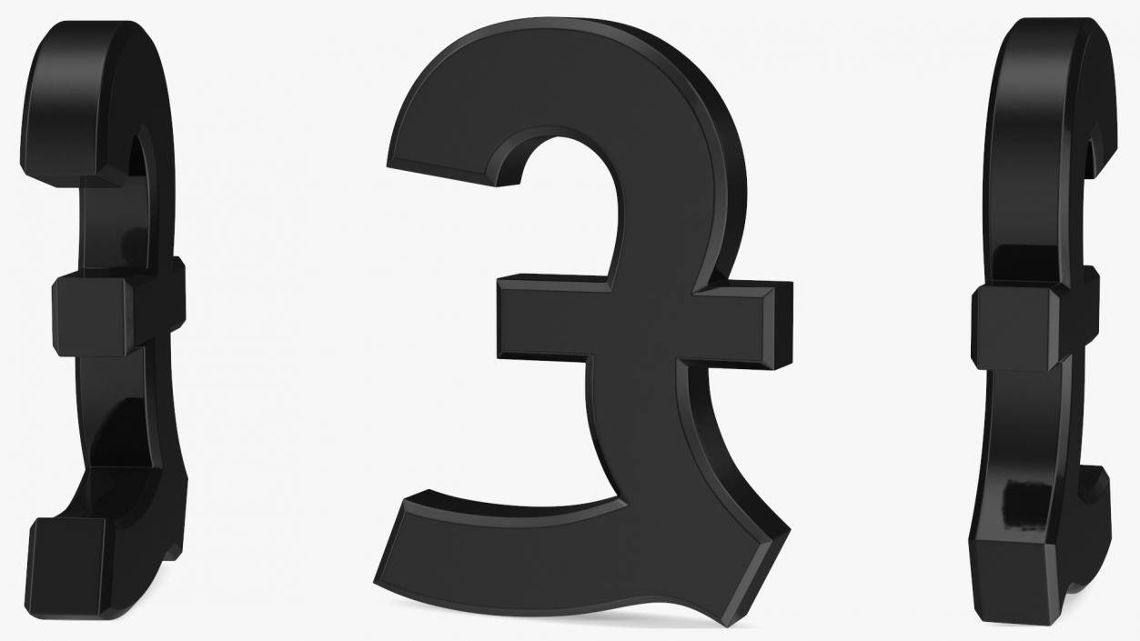 UK Pound Currency Symbol Plastic 3D