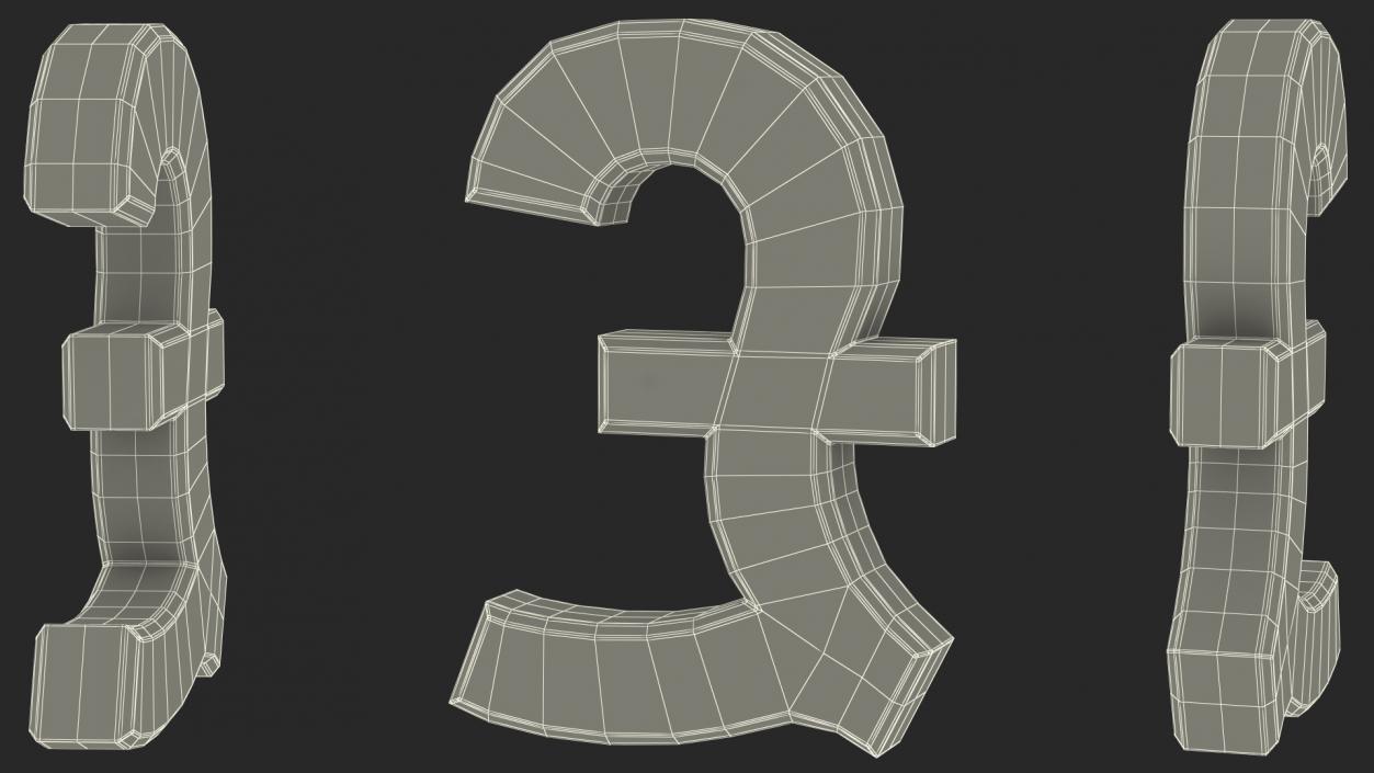 UK Pound Currency Symbol Plastic 3D