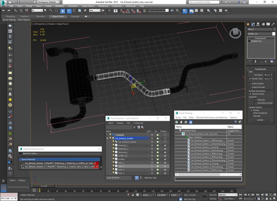 3D Car Exhaust System model