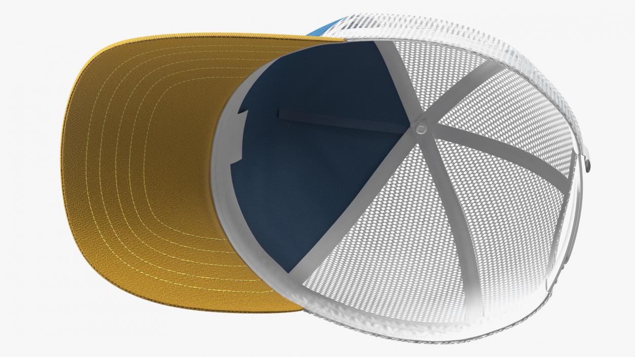 Trucker Cap Your Brand Yellow-Blue 3D model