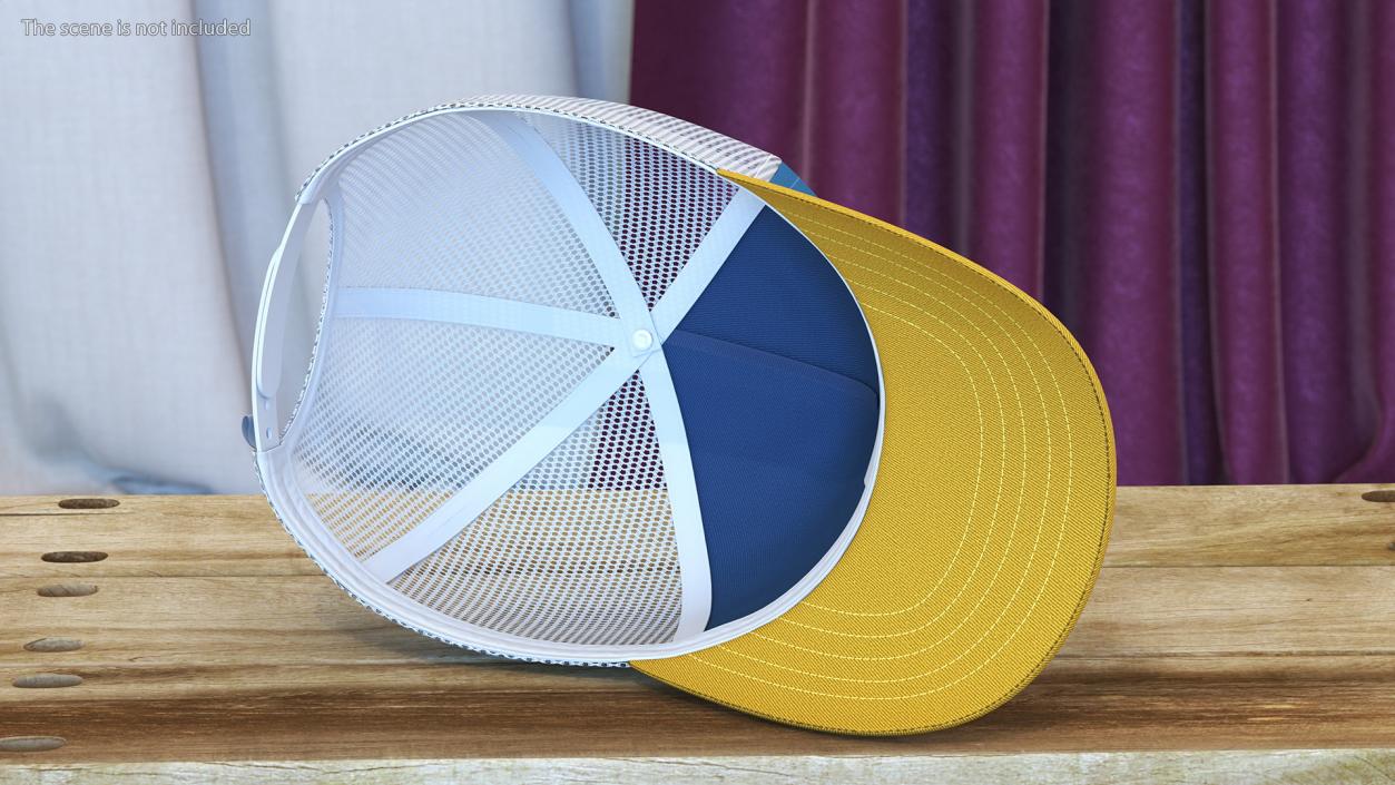 Trucker Cap Your Brand Yellow-Blue 3D model