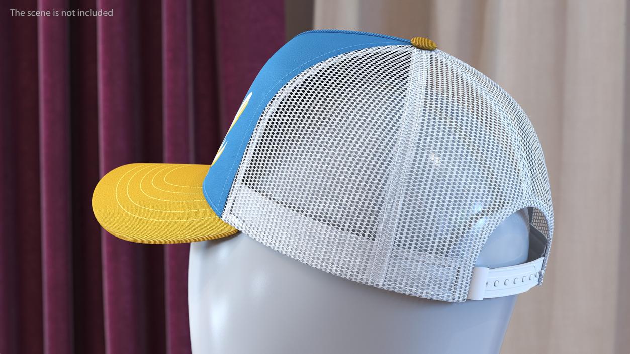 Trucker Cap Your Brand Yellow-Blue 3D model