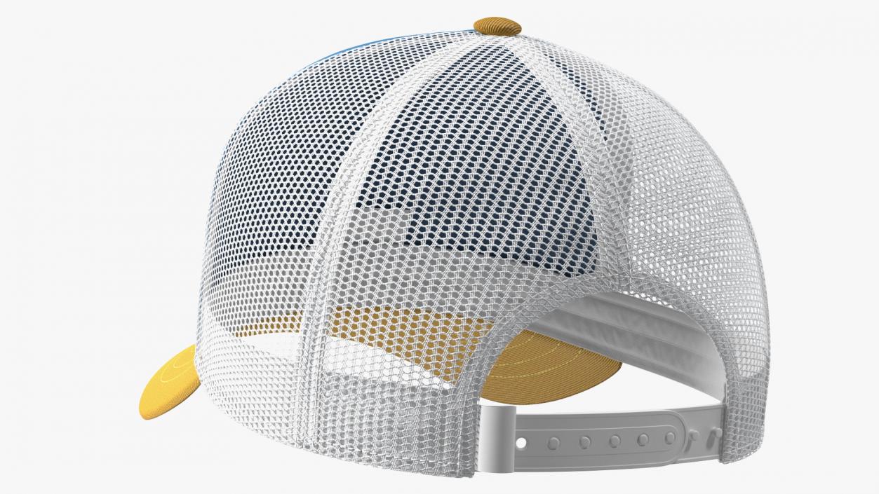 Trucker Cap Your Brand Yellow-Blue 3D model