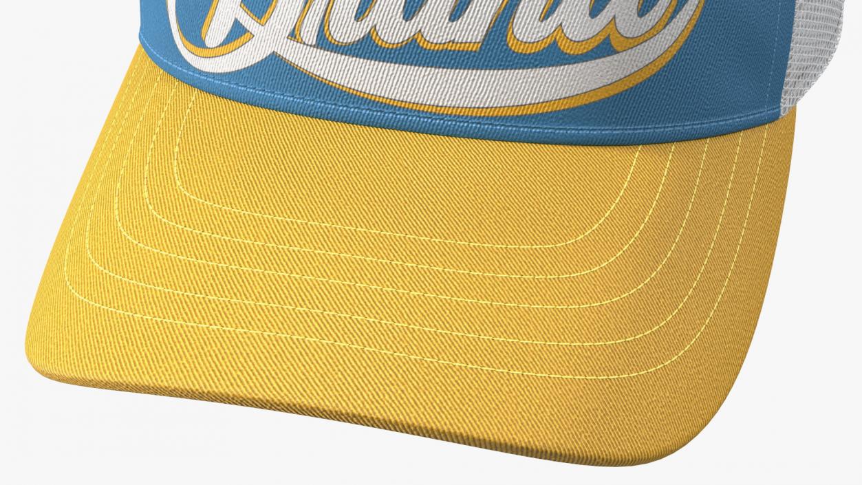 Trucker Cap Your Brand Yellow-Blue 3D model