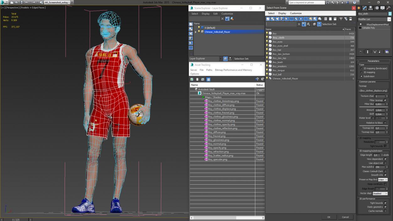 3D model Chinese Volleyball Player