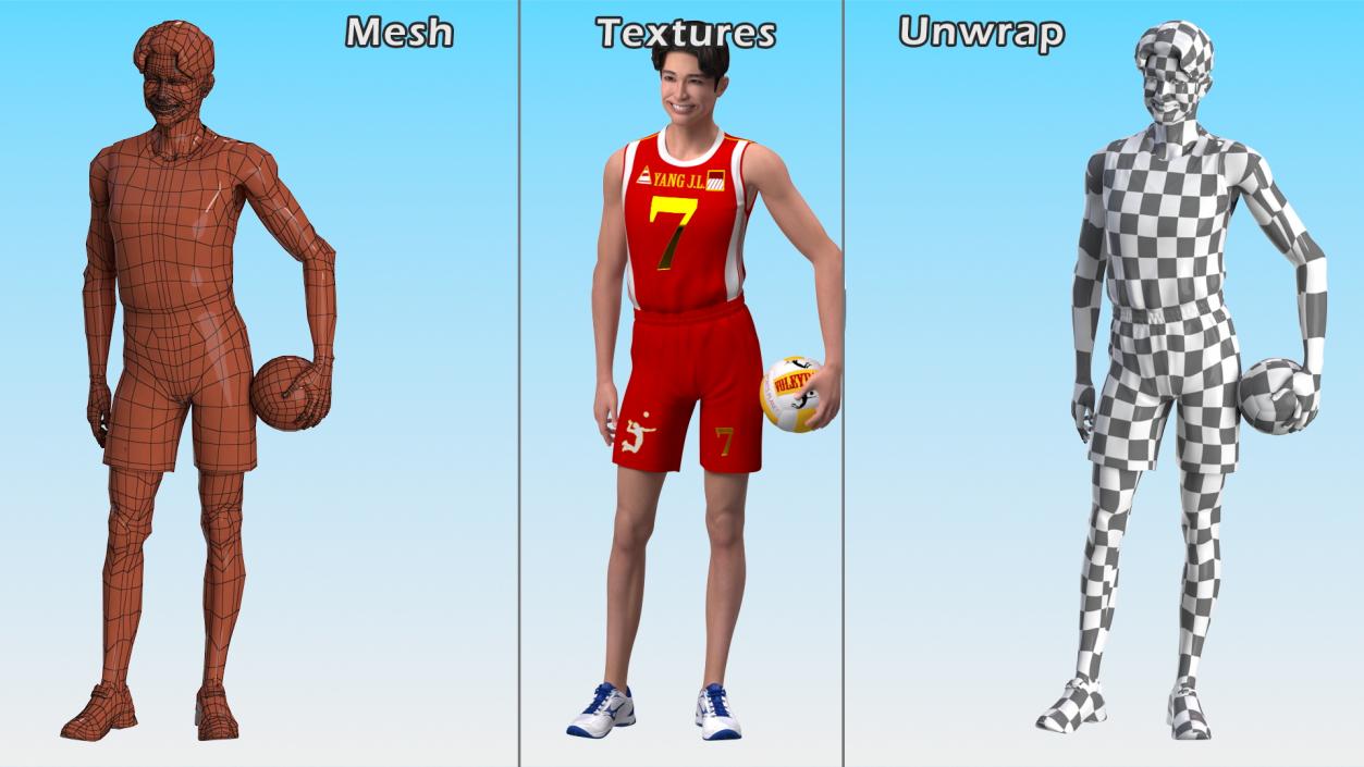 3D model Chinese Volleyball Player