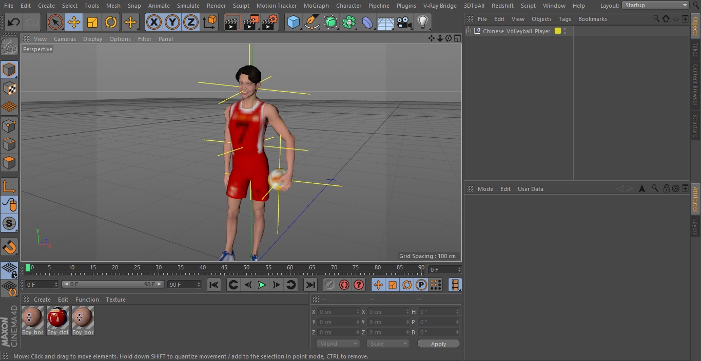 3D model Chinese Volleyball Player