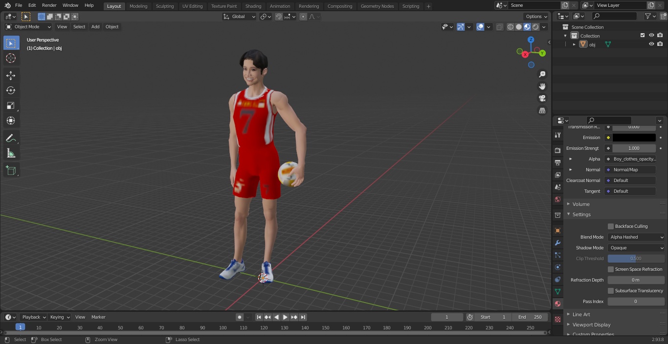 3D model Chinese Volleyball Player