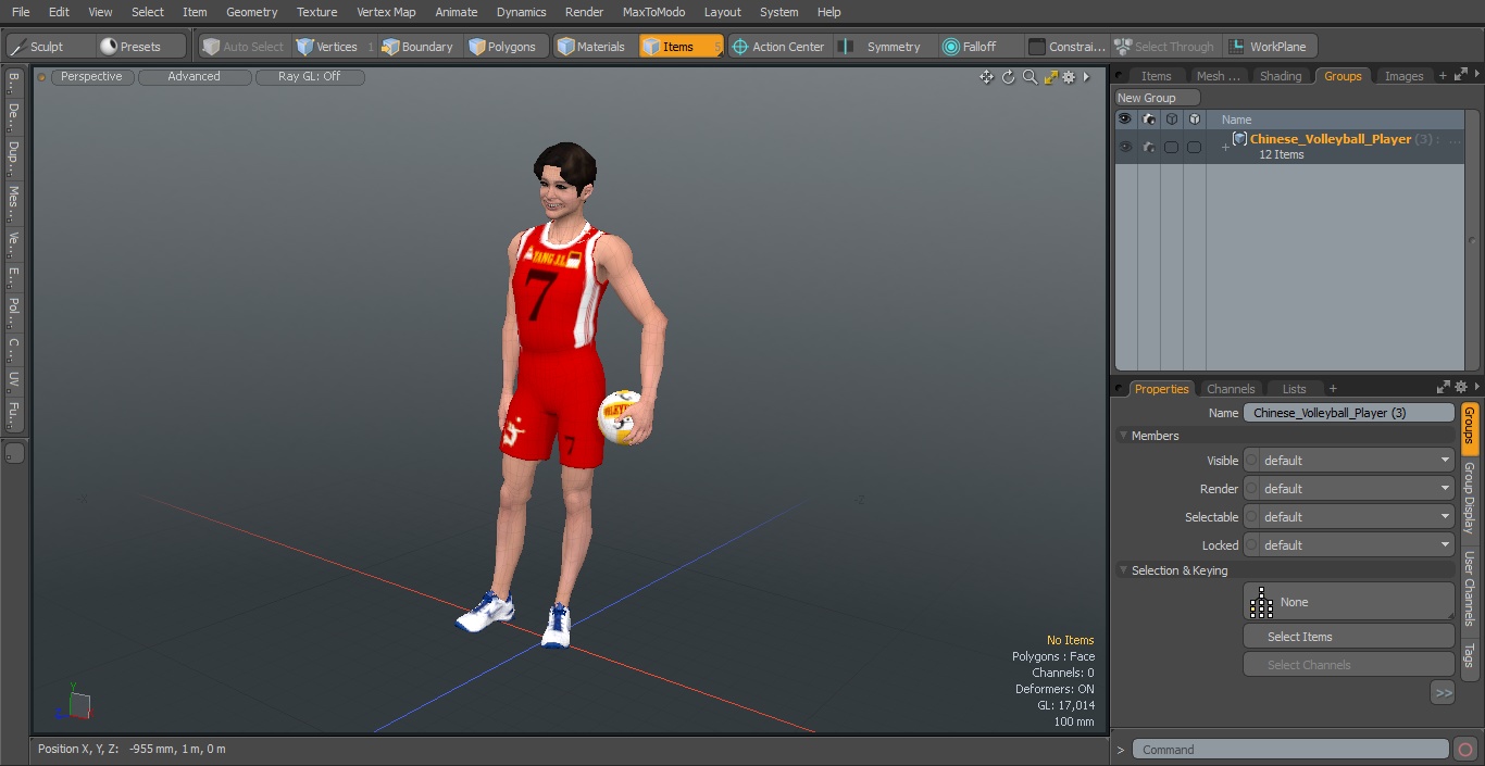 3D model Chinese Volleyball Player