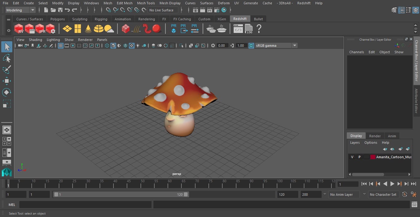 Amanita Cartoon Mushrooms Set 3D model