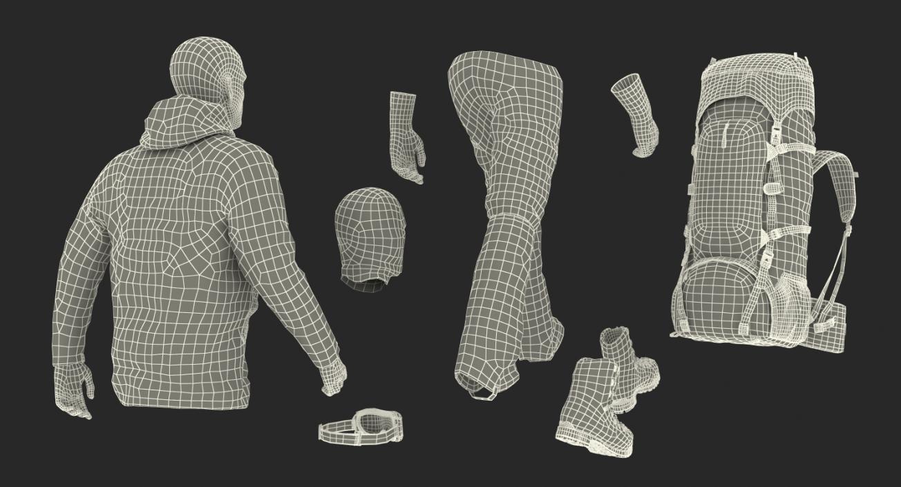 Man Traveler with Backpack Walking Pose 3D model