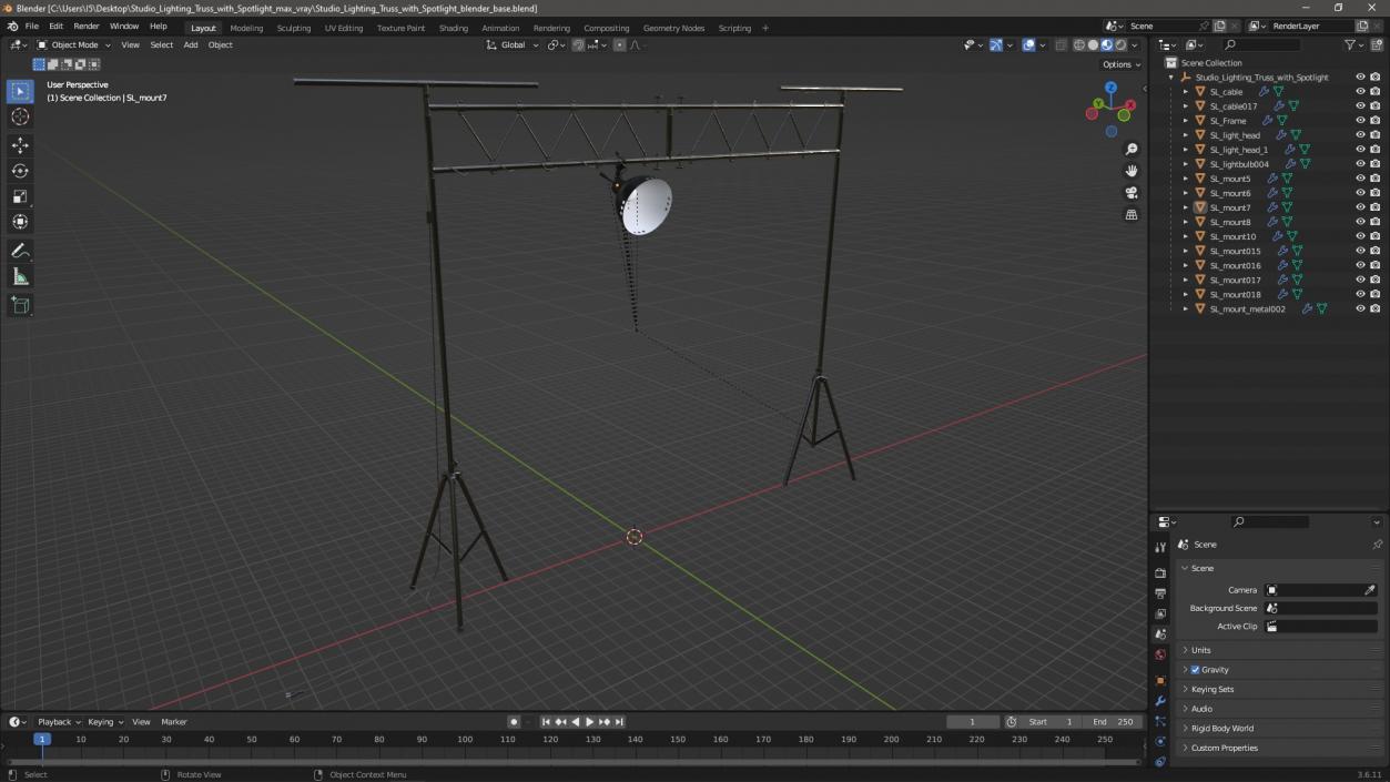 3D Studio Lighting Truss with Spotlight