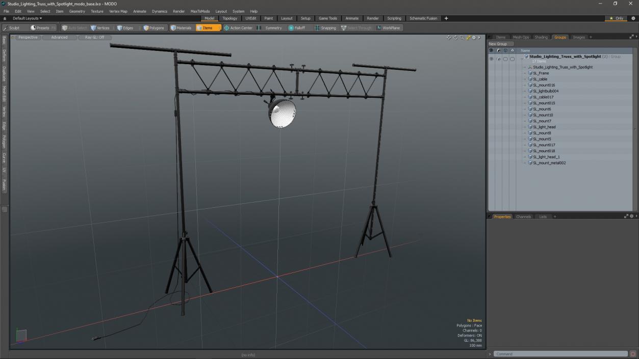 3D Studio Lighting Truss with Spotlight