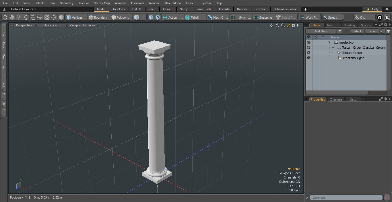 Tuscan Order Classical Column 3D model