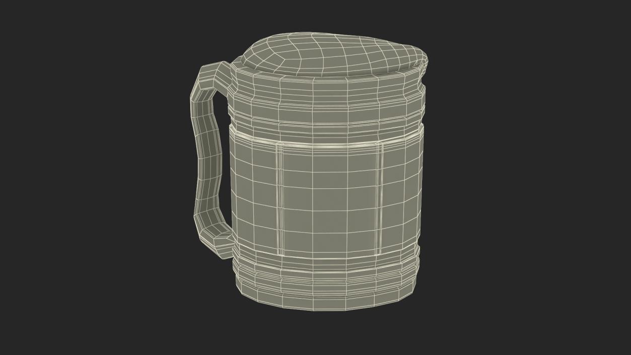 3D model Wooden Mug with Beer