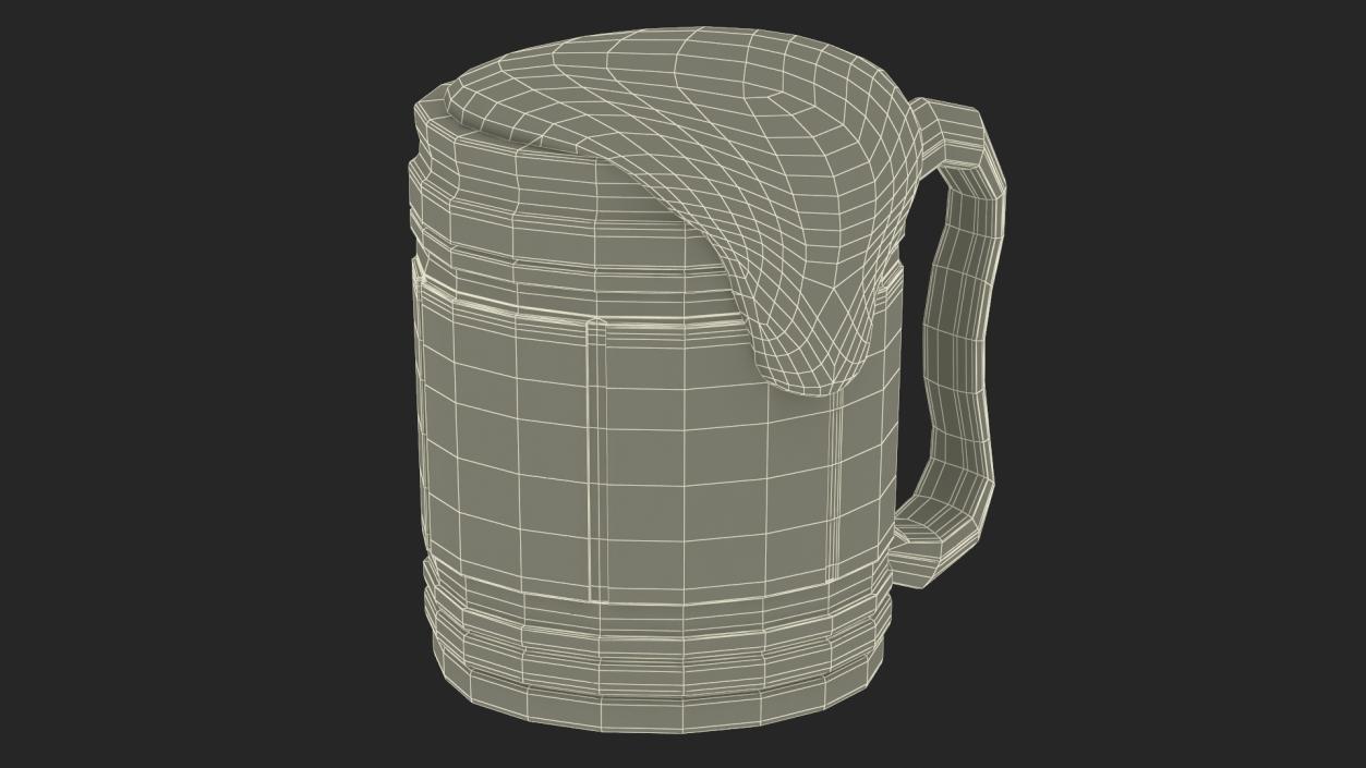 3D model Wooden Mug with Beer