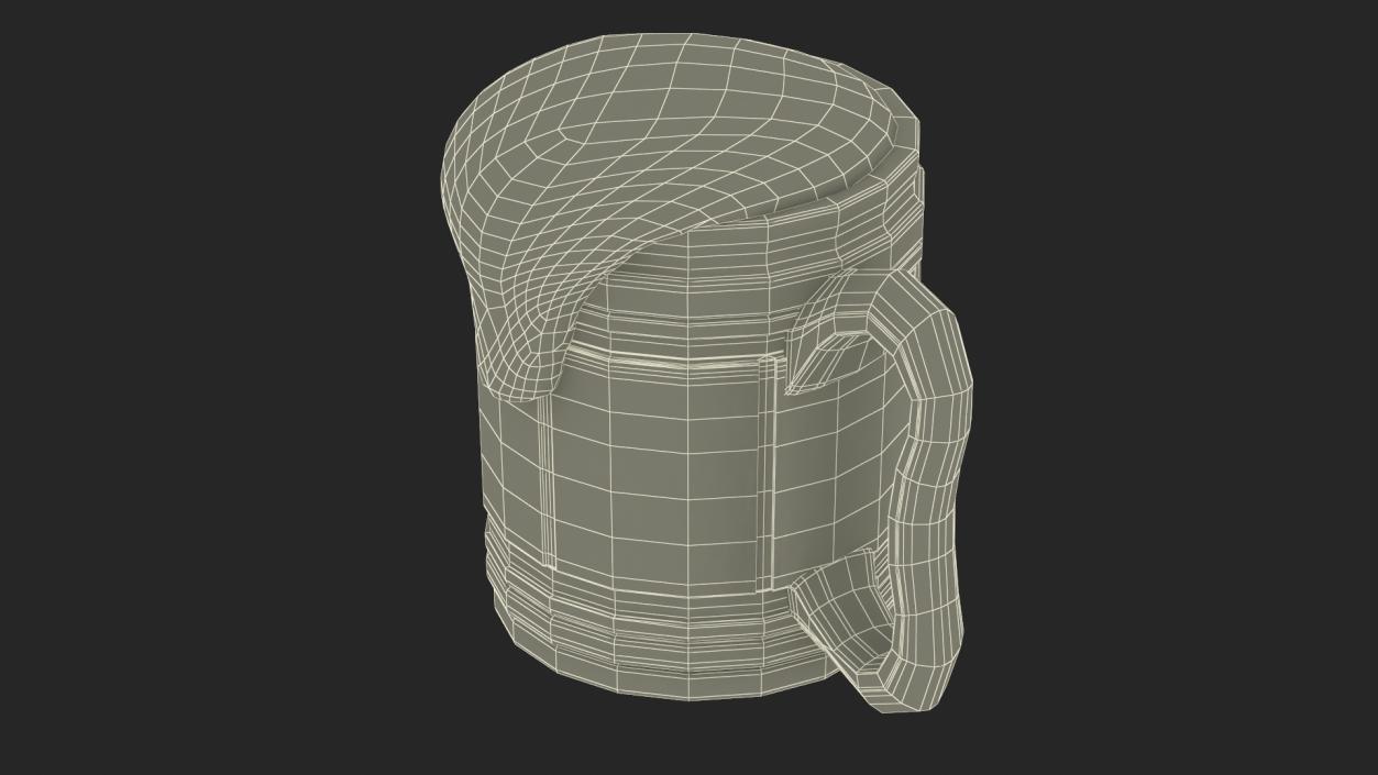 3D model Wooden Mug with Beer