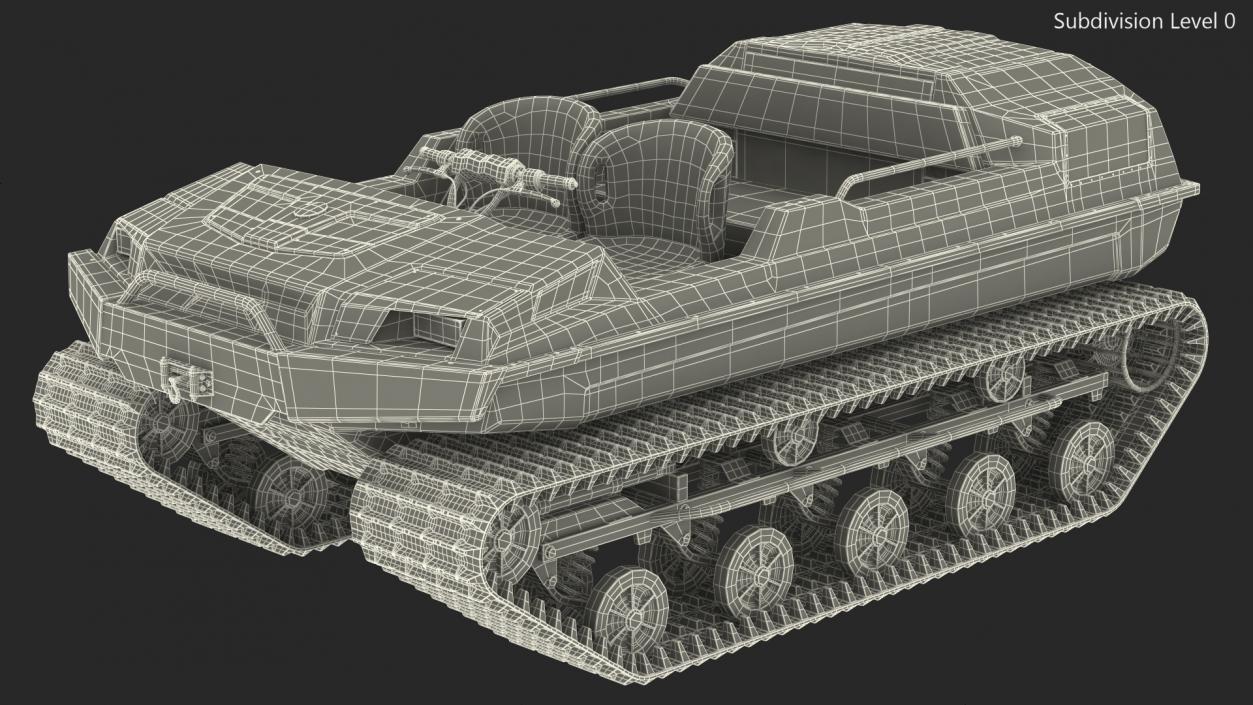 3D model Dirty All Terrain Vehicle No Roof Rigged