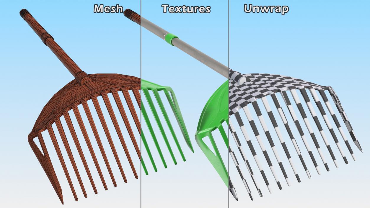 Multipurpose Combined Rake Shovel Sieve 3D model