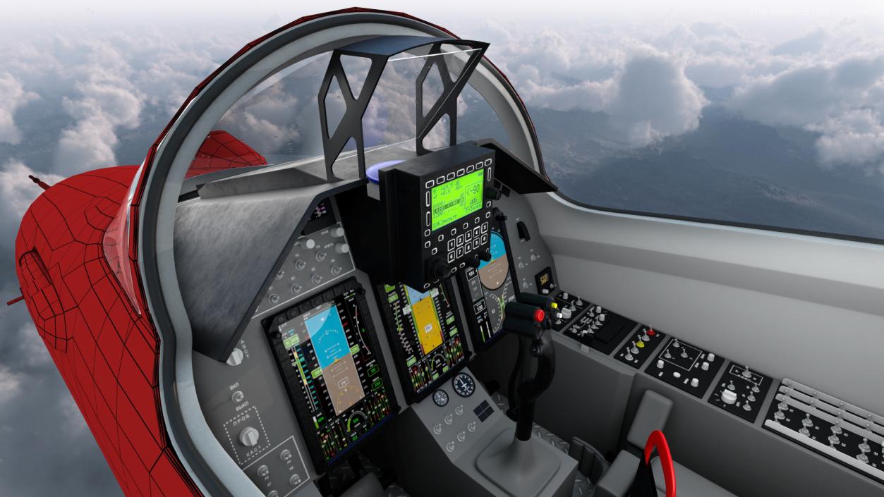 3D Fighter Aircraft Tandem Cockpit