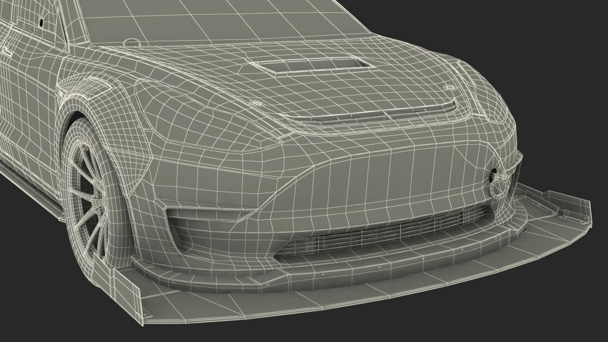 3D Tesla Model 3 Race Car Simple Interior model