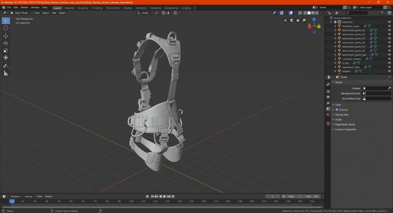 3D model Full Body Harness Generic