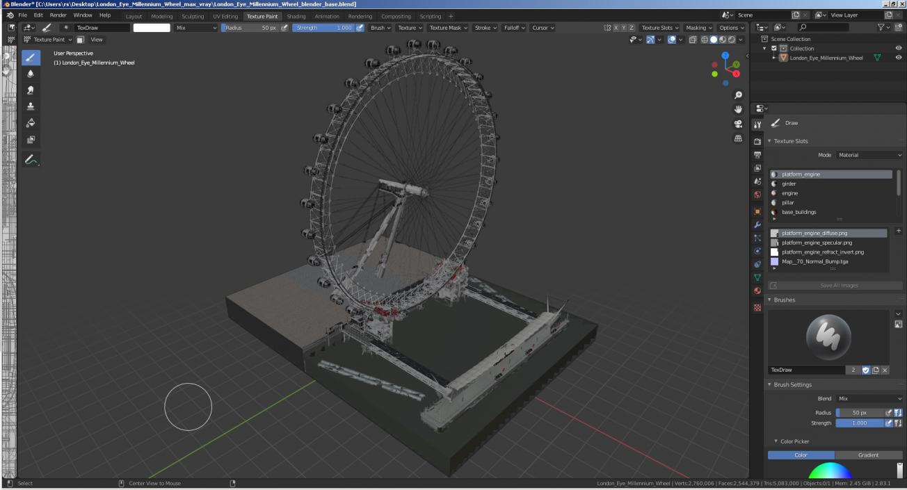 London Eye Millennium Wheel 3D