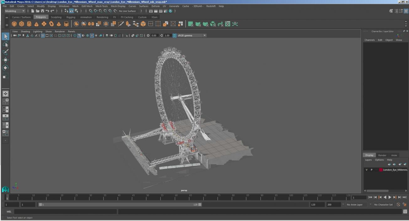 London Eye Millennium Wheel 3D