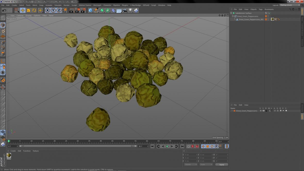 3D Dried Green Peppercorns model