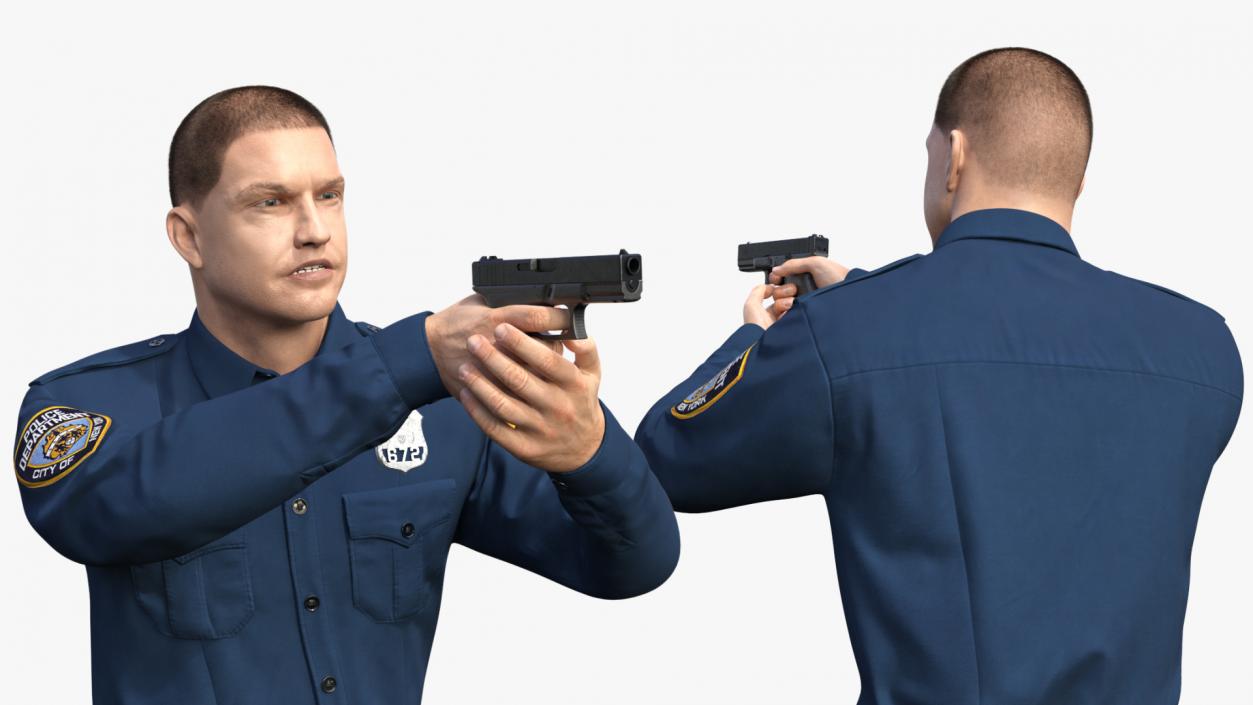 3D model NYPD Cop Aiming