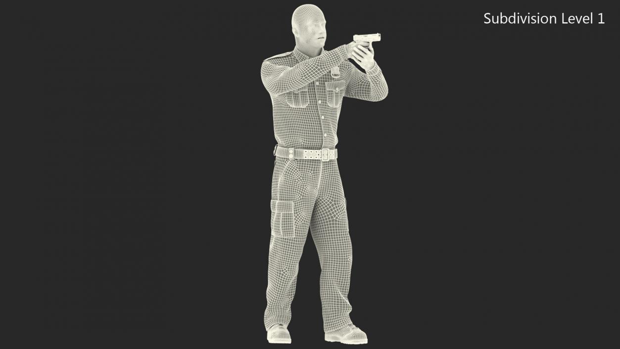 3D model NYPD Cop Aiming