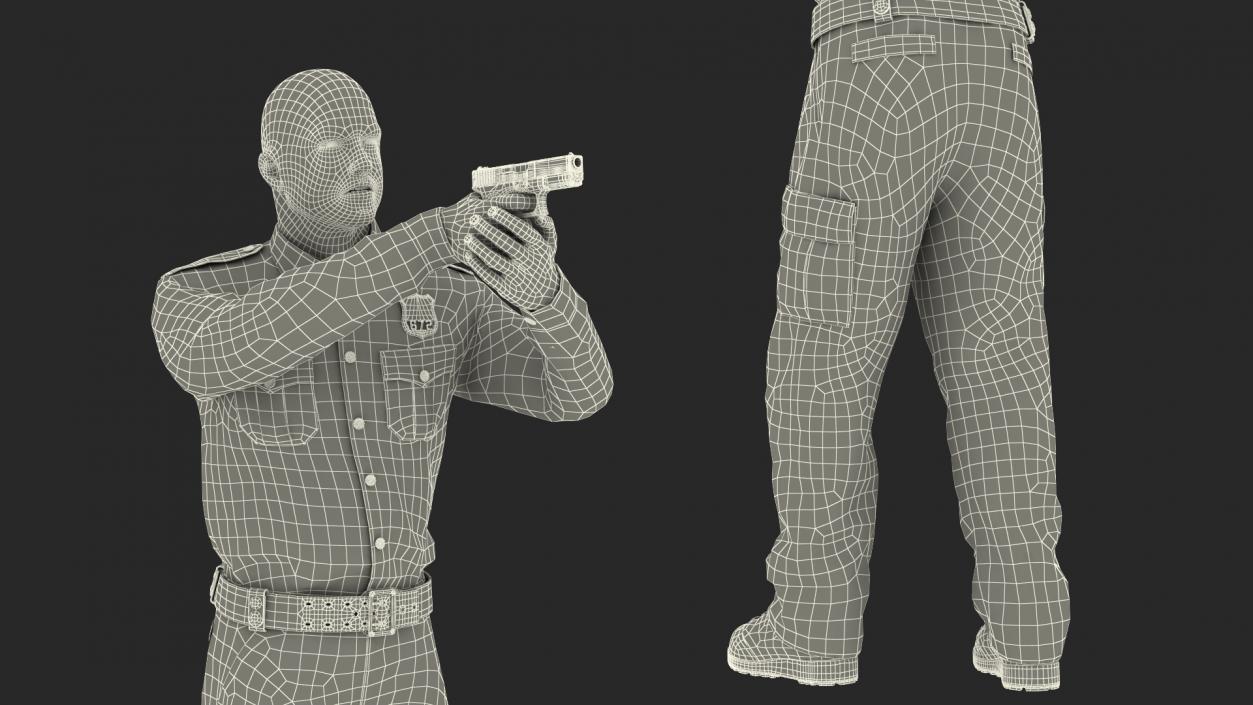 3D model NYPD Cop Aiming