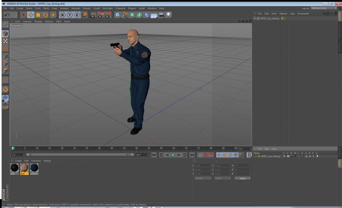 3D model NYPD Cop Aiming