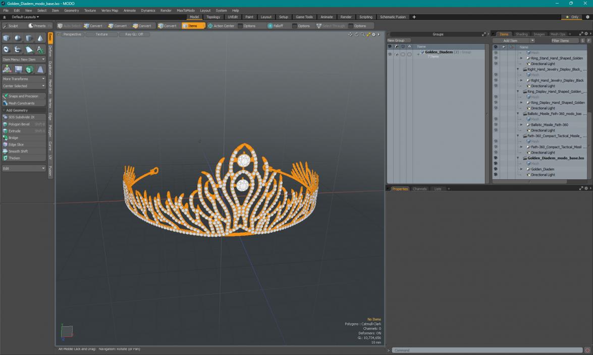 3D Golden Diadem model