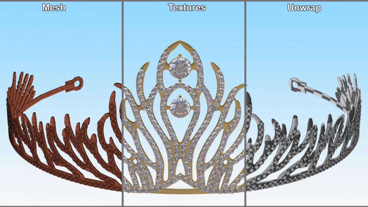 3D Golden Diadem model