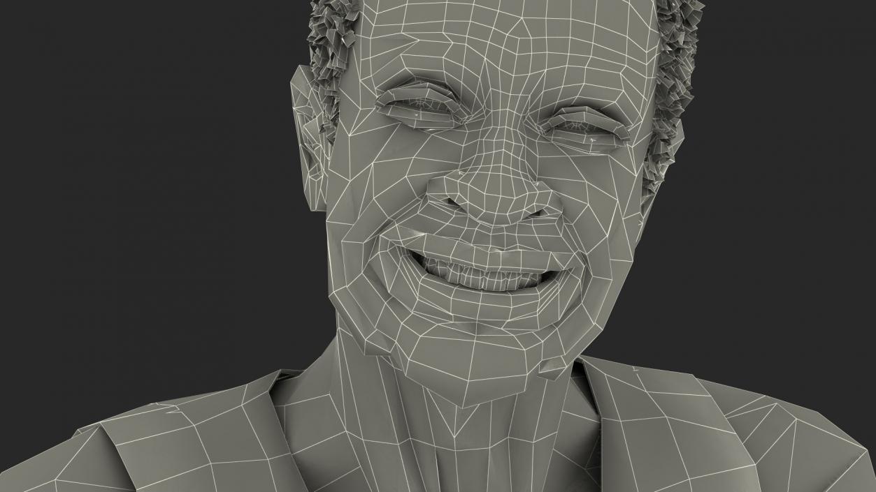 Afro American Old Gentleman in Sleeping Suit Sitting 2 3D model