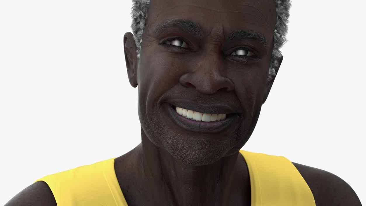 Afro American Old Gentleman in Sleeping Suit Sitting 2 3D model