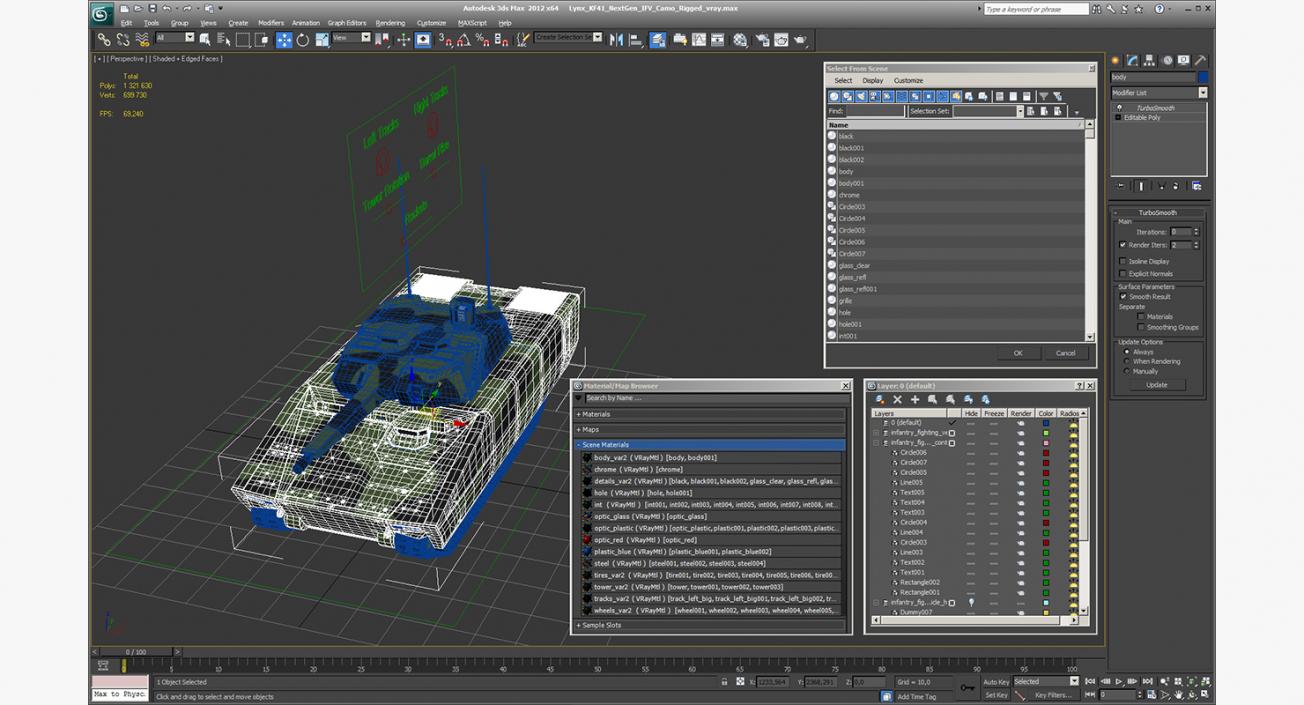 3D Lynx KF41 NextGen IFV Camo Rigged model