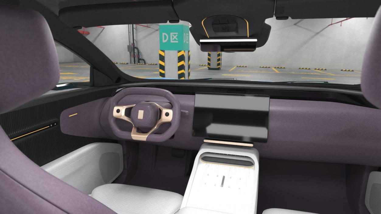 3D Electric Vehicle at Charging Station