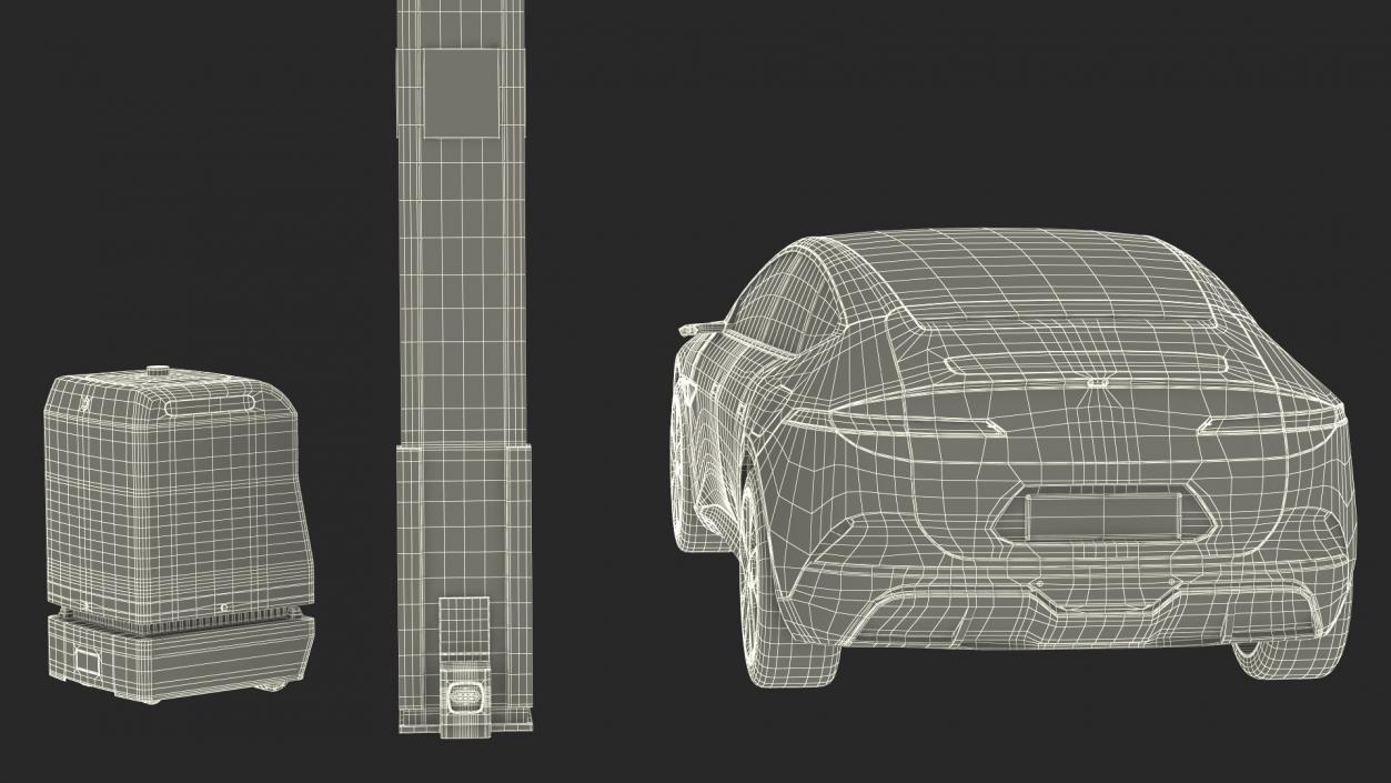 3D Electric Vehicle at Charging Station