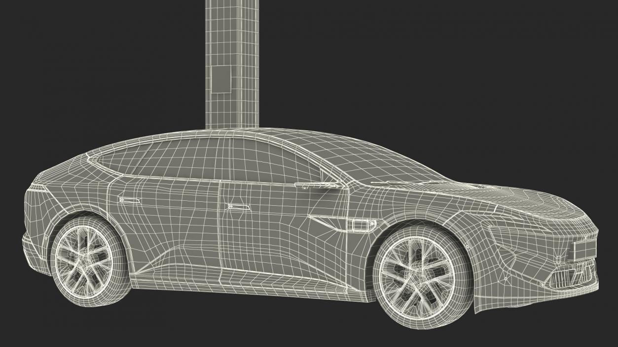 3D Electric Vehicle at Charging Station