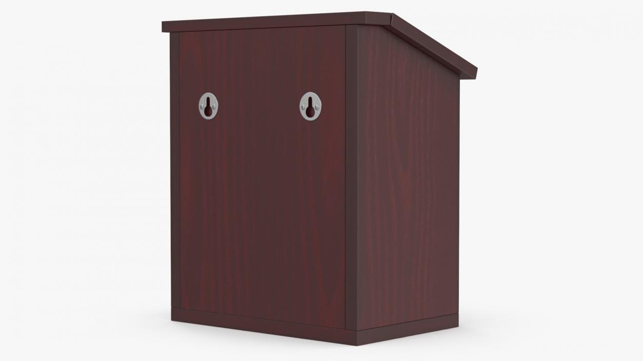 3D Red Wood Locking Suggestion Box with Card 2 model