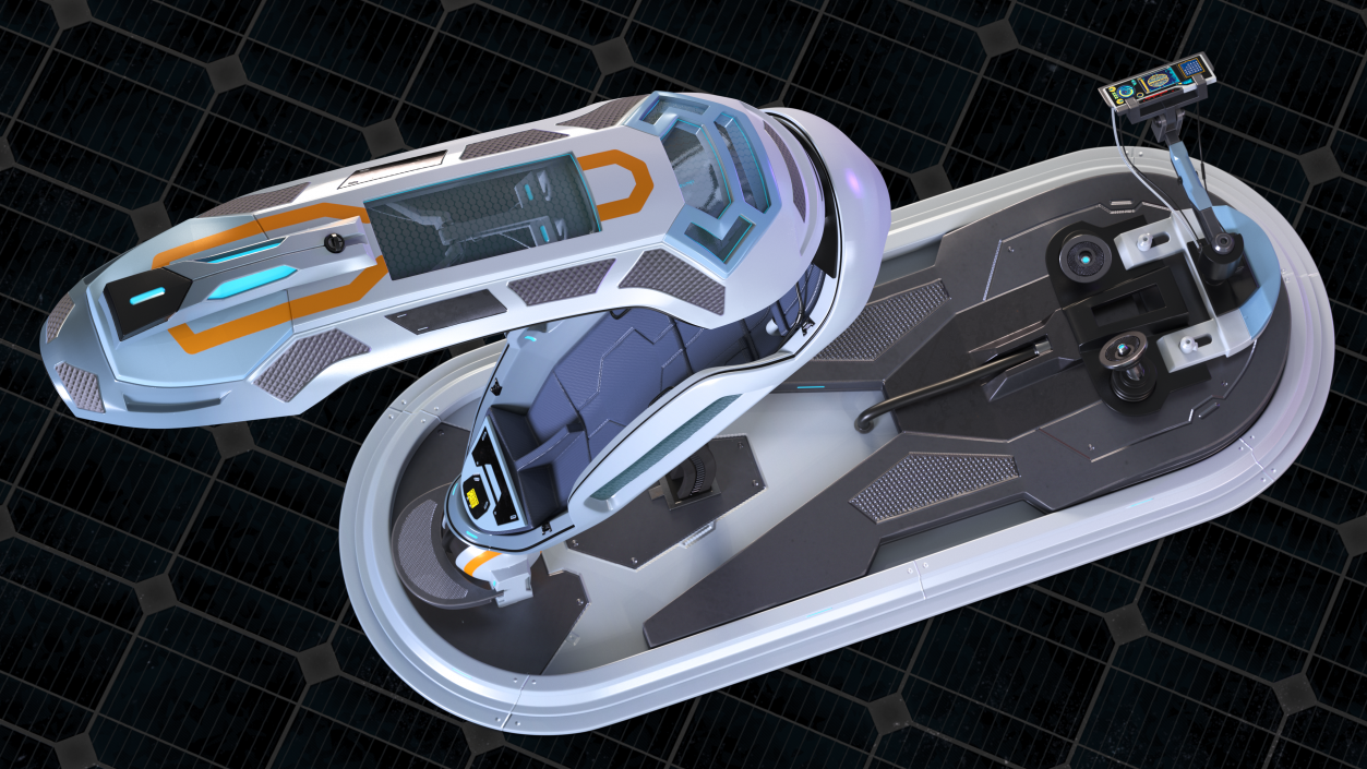 3D Sci Fi Hibernation Pod with Control Panel