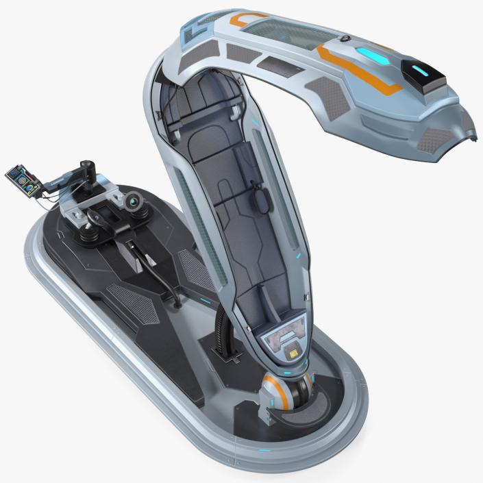 3D Sci Fi Hibernation Pod with Control Panel