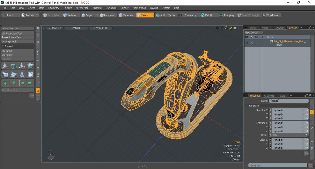 3D Sci Fi Hibernation Pod with Control Panel