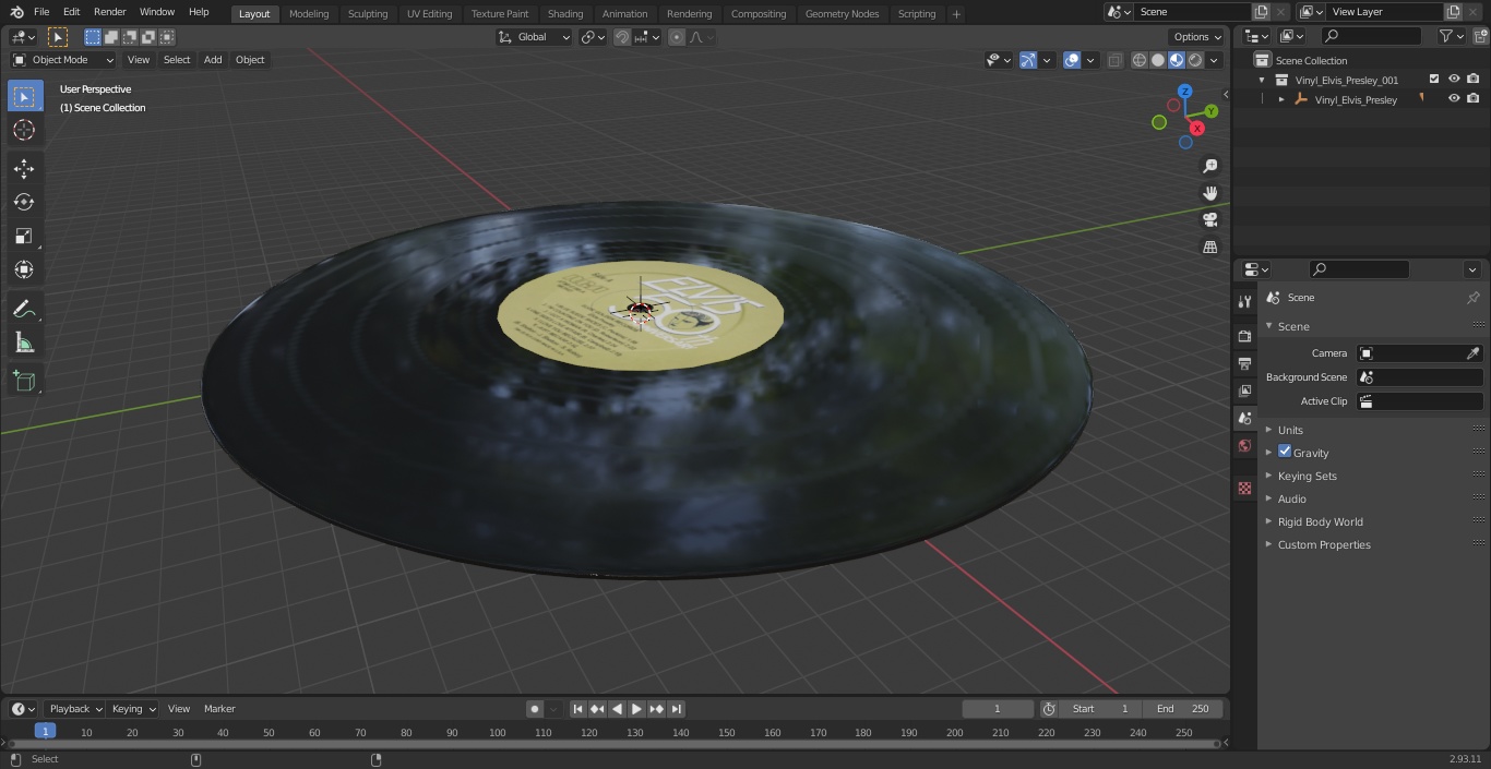 Vinyl Elvis Presley 3D model