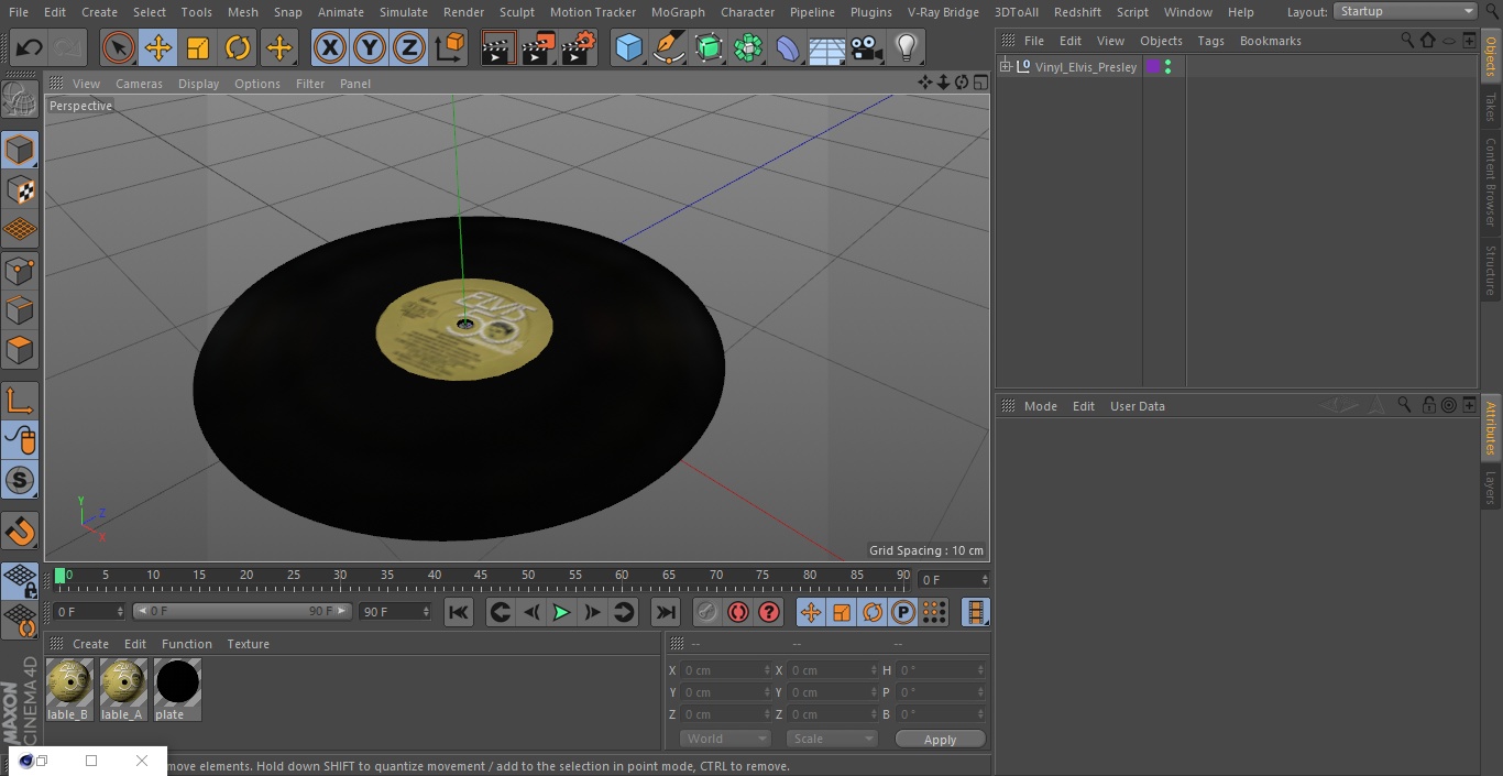 Vinyl Elvis Presley 3D model