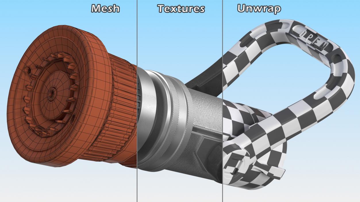 Industrial Fire Hose Nozzle 3D