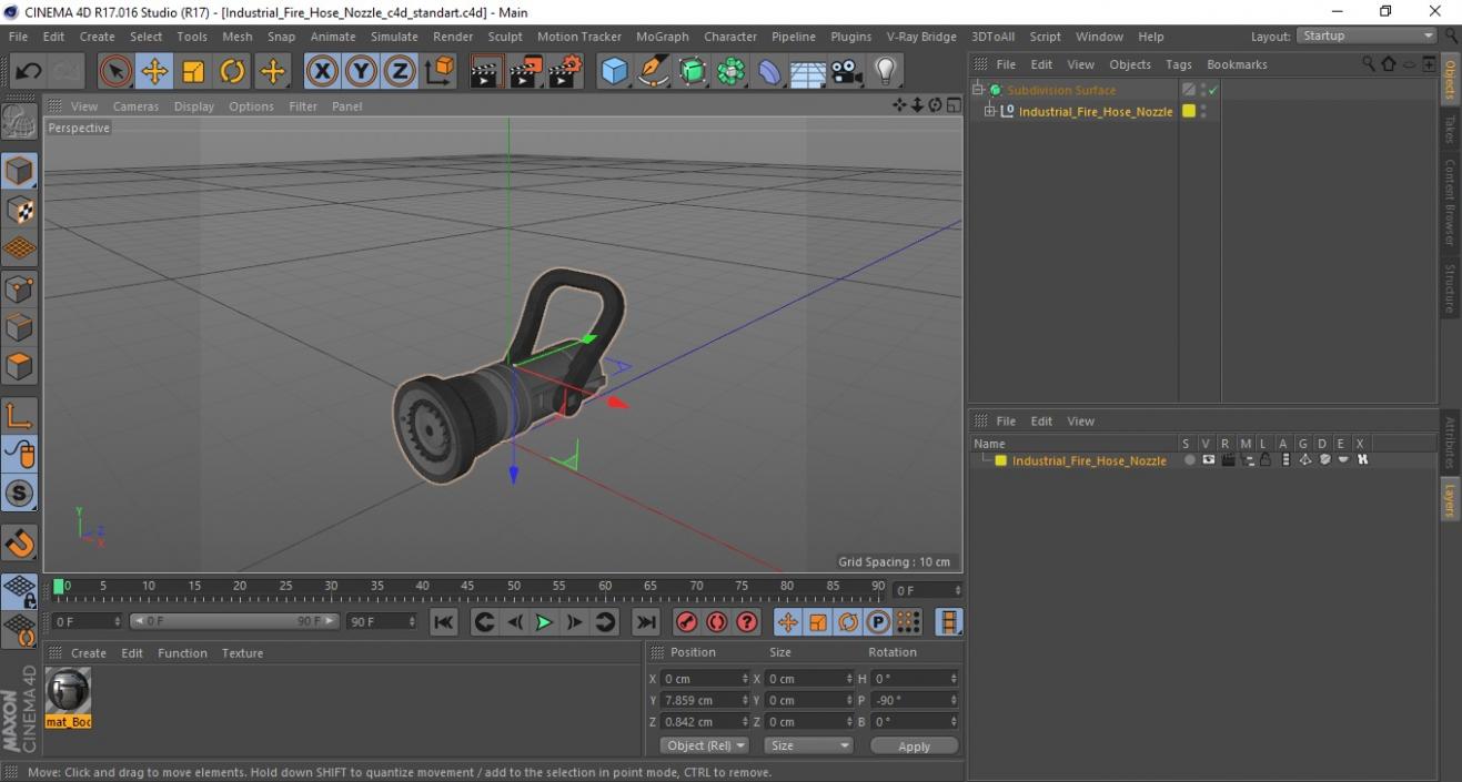 Industrial Fire Hose Nozzle 3D